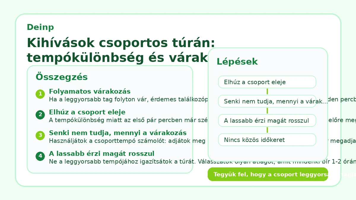 Kihívások csoportos túrán: tempókülönbség és várakozás