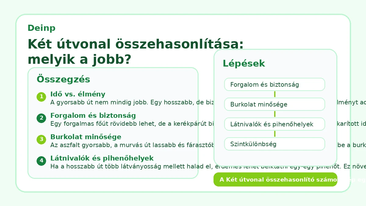 Két útvonal összehasonlítása: melyik a jobb?
