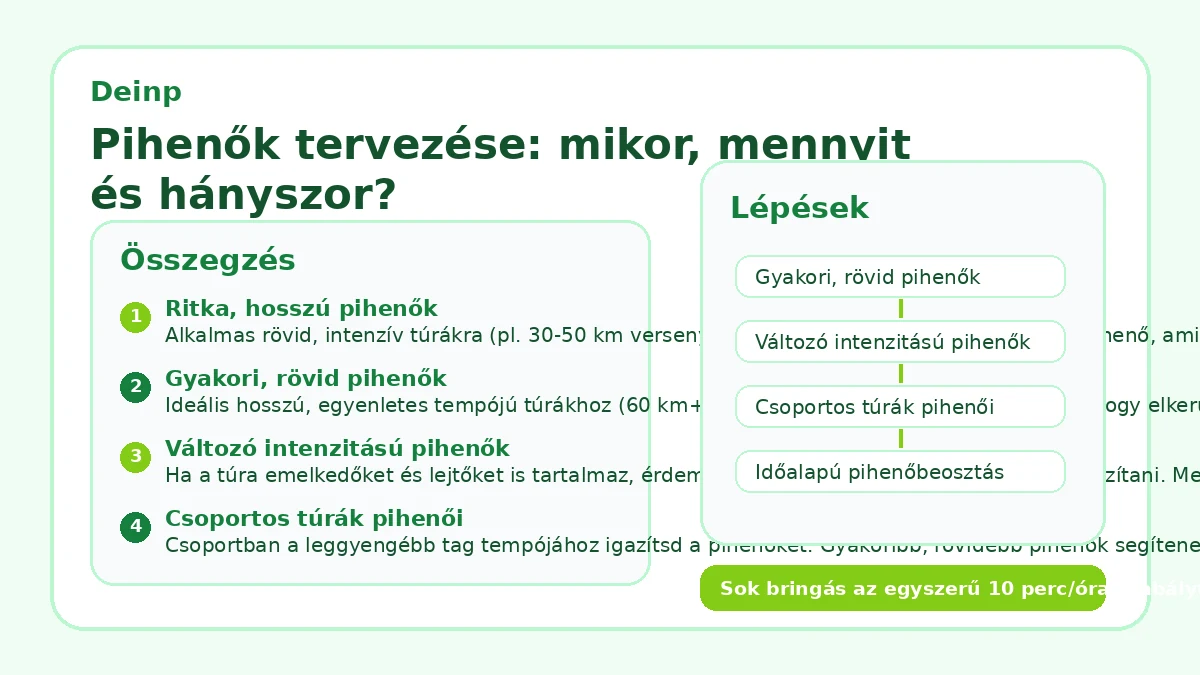 Pihenők tervezése: mikor, mennyit és hányszor?